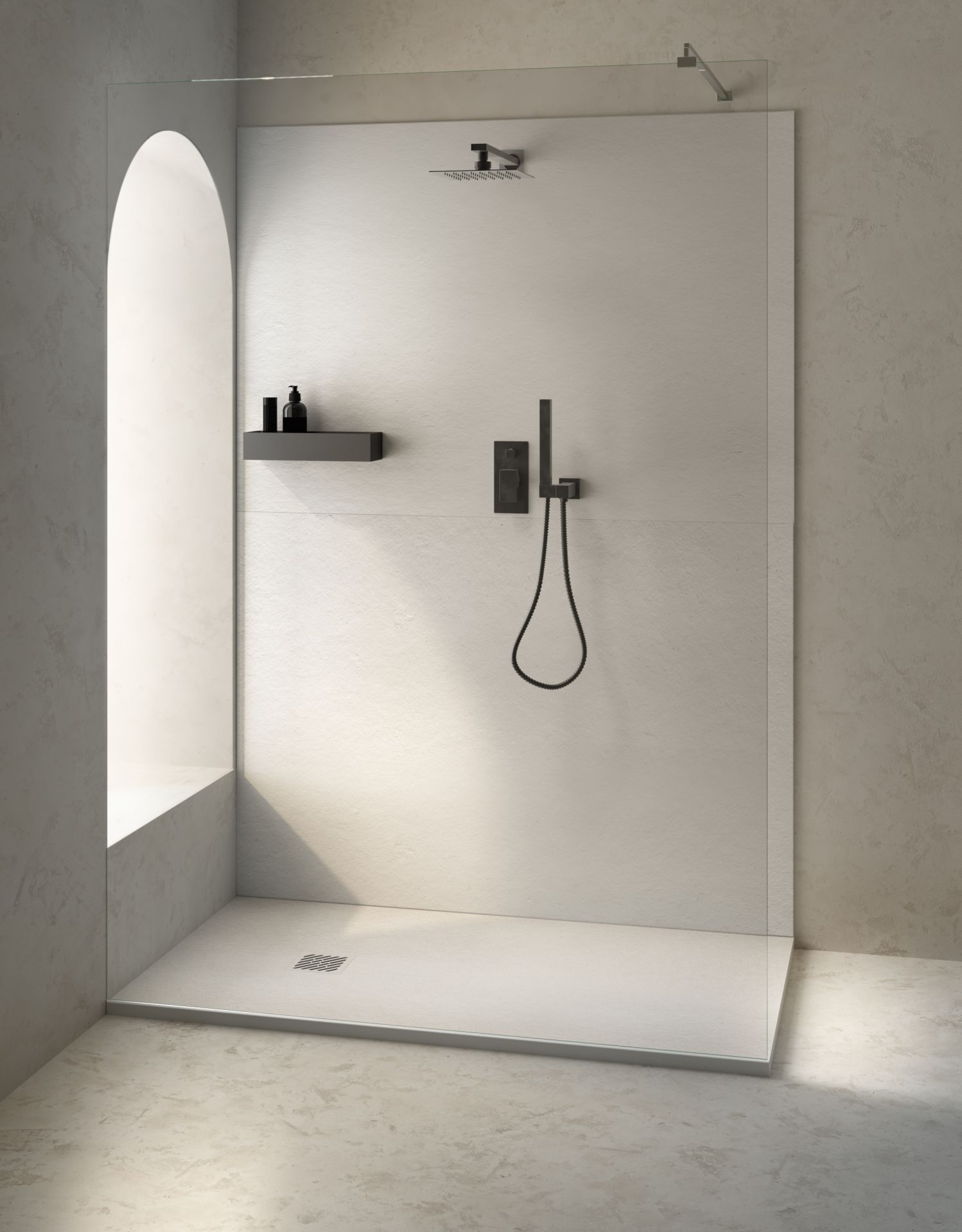 Receveur de douche Madison Aloni – 180 × 90 cm – Blanc mat, composite