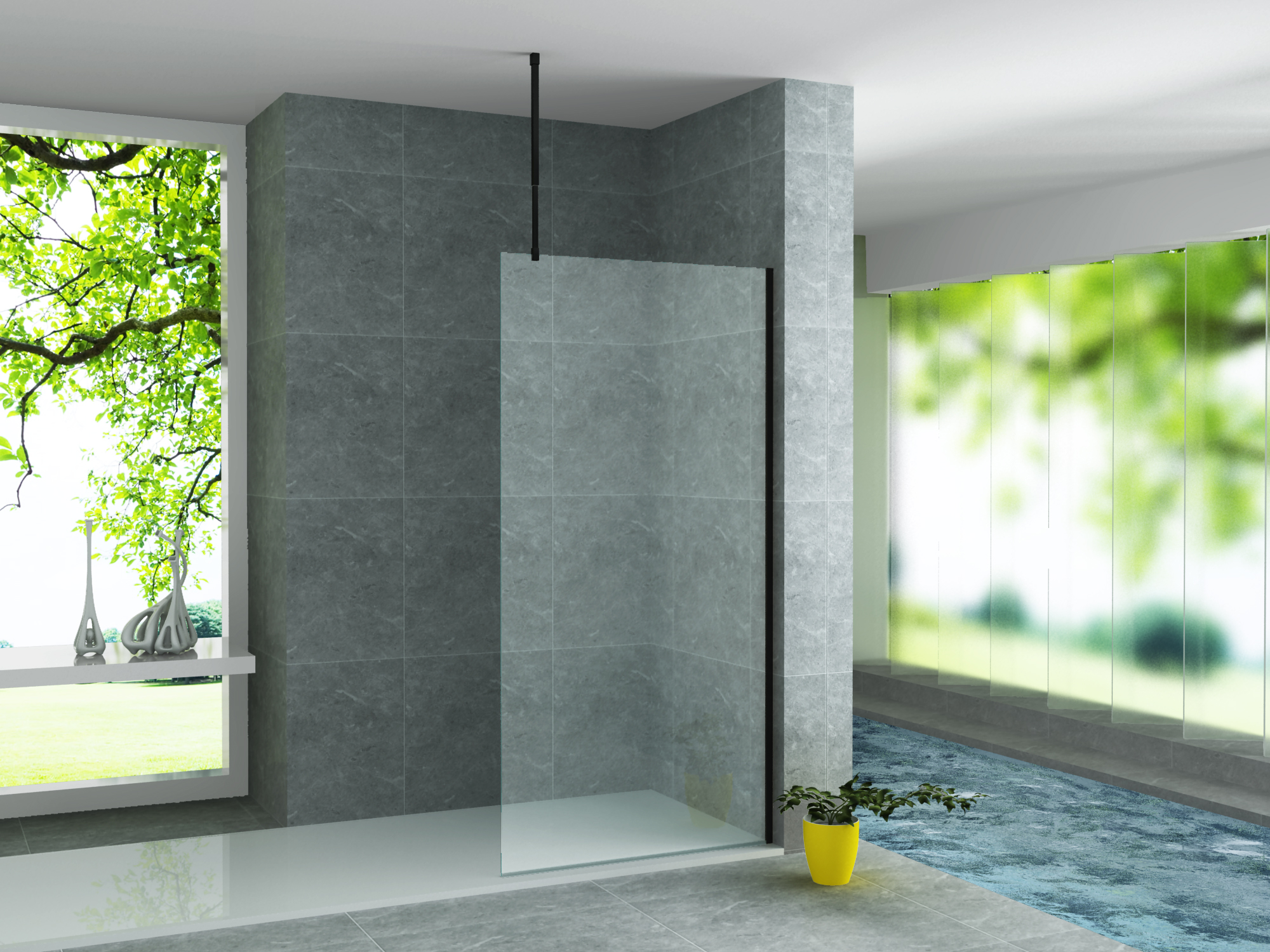 ALONI SUPPORT PLAFOND - RÉGLABLE - 43-80 CM - NOIR MAT