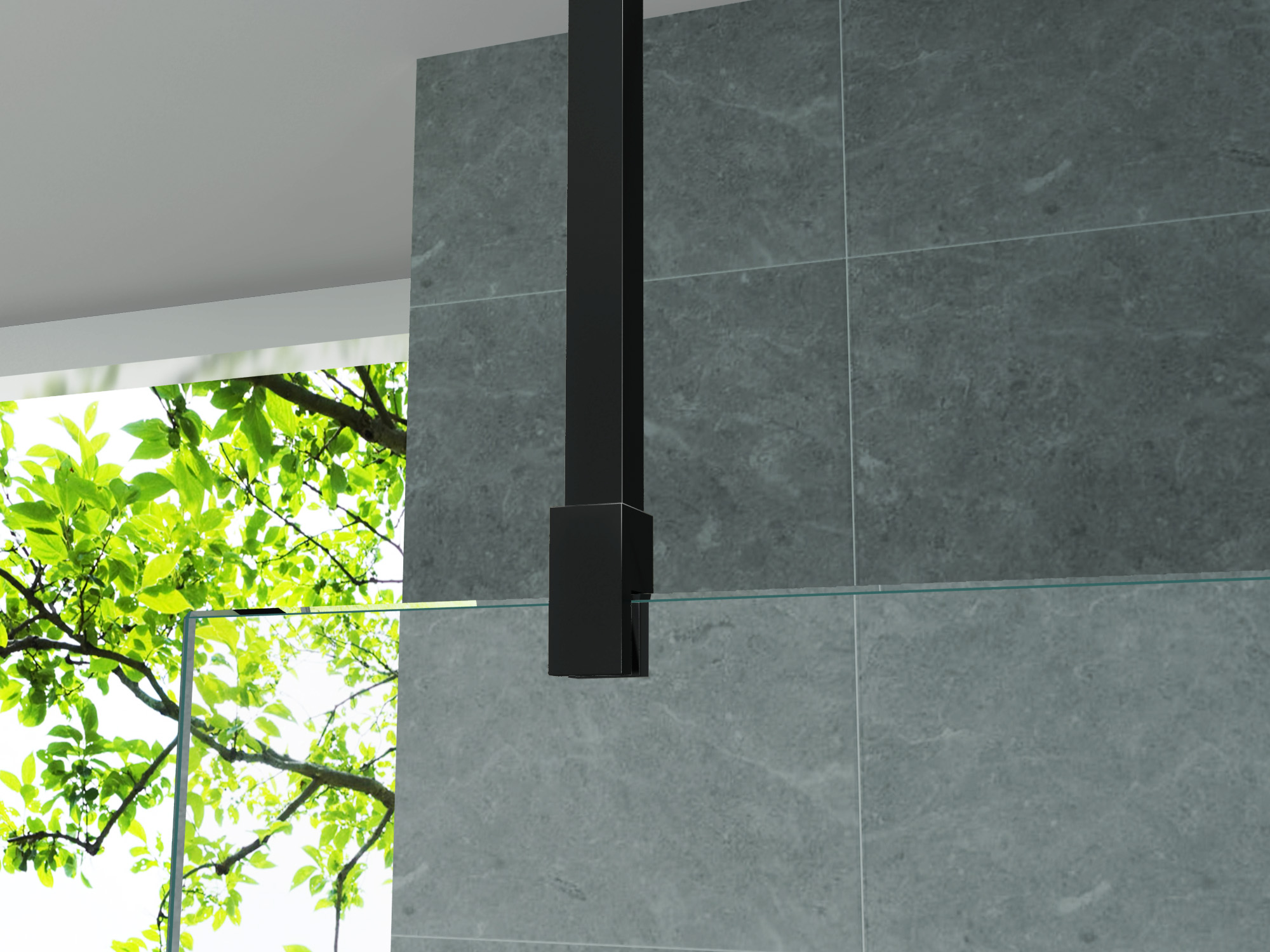 ALONI SUPPORT PLAFOND - RÉGLABLE - 43-80 CM - NOIR MAT