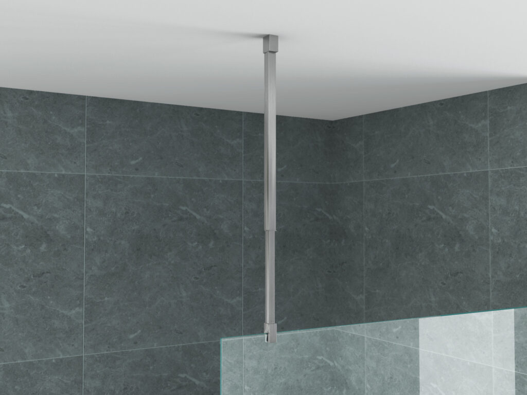 ALONI SUPPORT PLAFOND - RÉGLABLE - 43-80 CM - ACIER INOX BROSSÉ