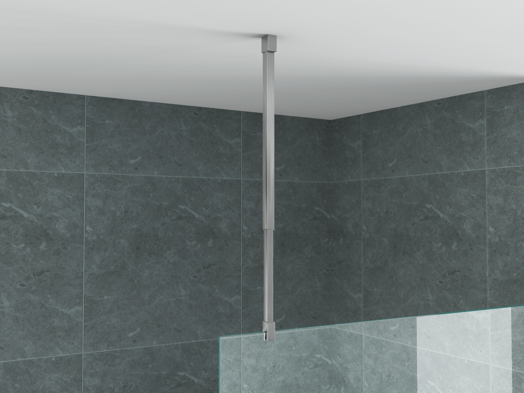 ALONI SUPPORT PLAFOND - RÉGLABLE - 43-80 CM - ACIER INOX BROSSÉ