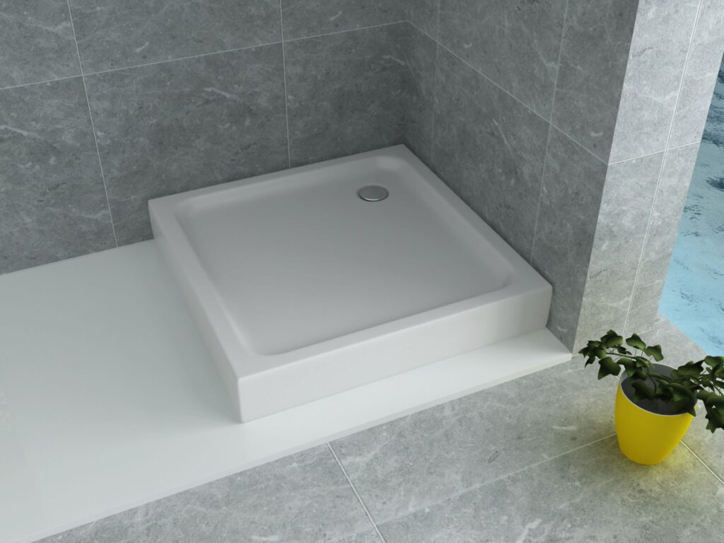 Receveur de douche carré Aloni – 90 × 90 cm – Blanc, acrylique
