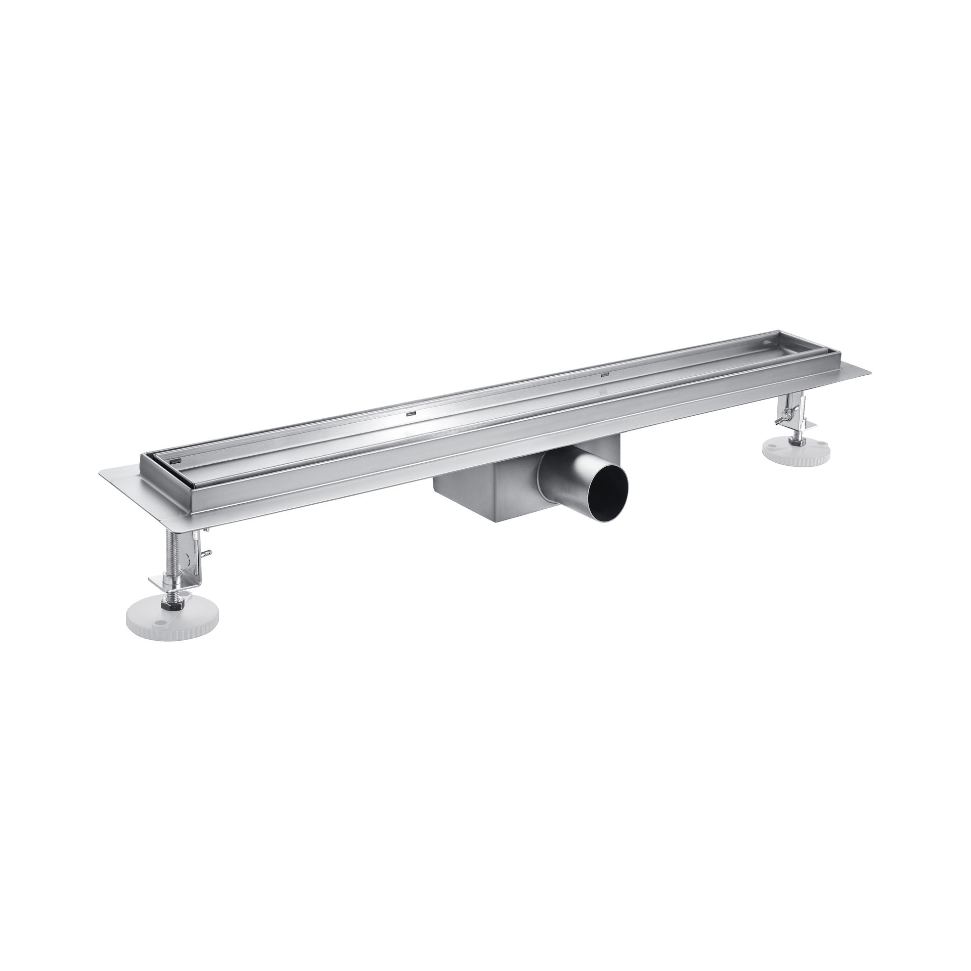 Caniveau de douche Aloni avec grille à carreler – 70 × 11 cm – Inox brossé, acier inoxydable