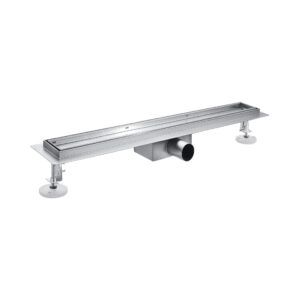 Caniveau de douche Aloni avec grille à carreler – 50 × 11 cm – Inox brossé, acier inoxydable