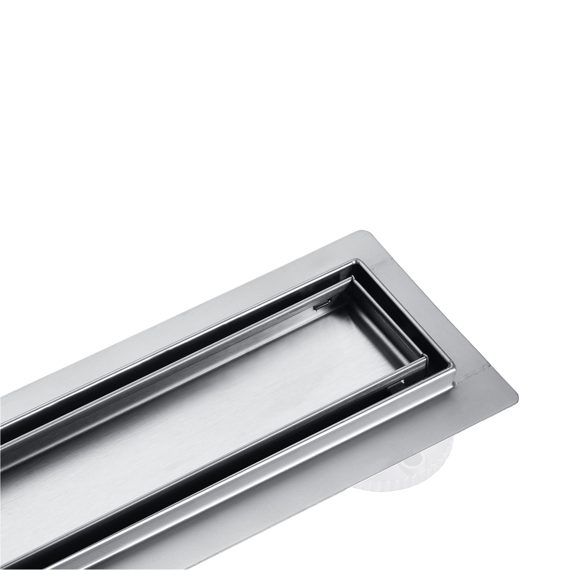 Caniveau de douche Aloni avec grille à carreler – 70 × 11 cm – Inox brossé, acier inoxydable