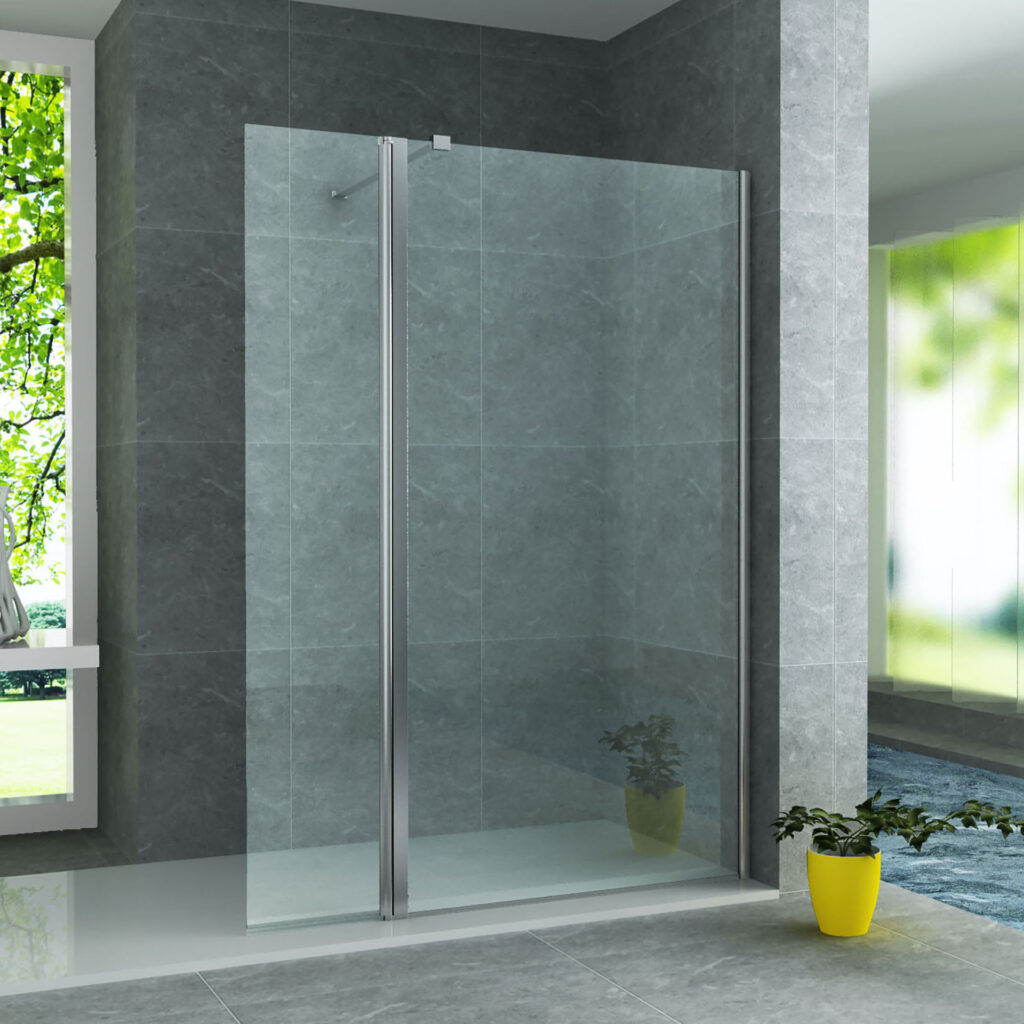 ALONI PAROI LATÉRALE POUR DOUCHE À L’ITALIENNE – PIVOTANTE - 500X2000MM - CHROME-VERRE CLAIR