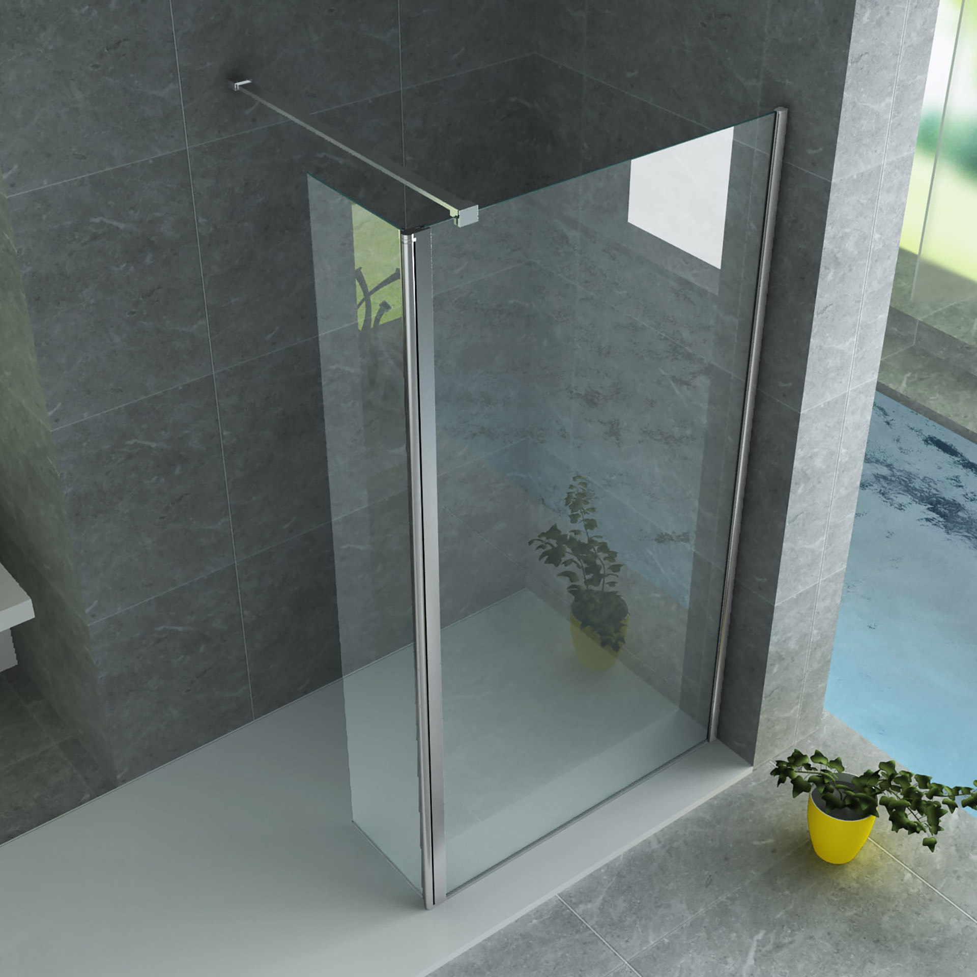 ALONI PAROI LATÉRALE POUR DOUCHE À L’ITALIENNE – PIVOTANTE - 500X2000MM - CHROME-VERRE CLAIR