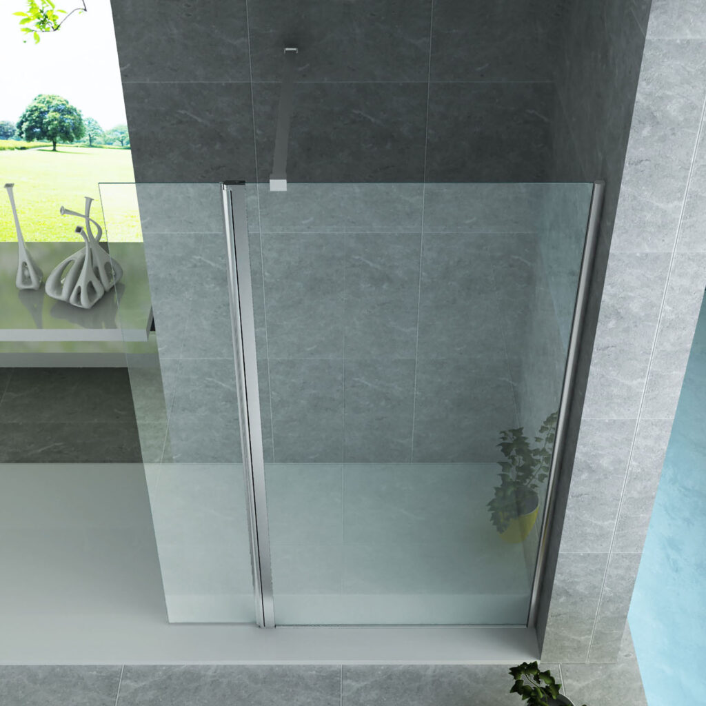 ALONI PAROI LATÉRALE POUR DOUCHE À L’ITALIENNE – PIVOTANTE - 600X2000MM - CHROME-VERRE CLAIR