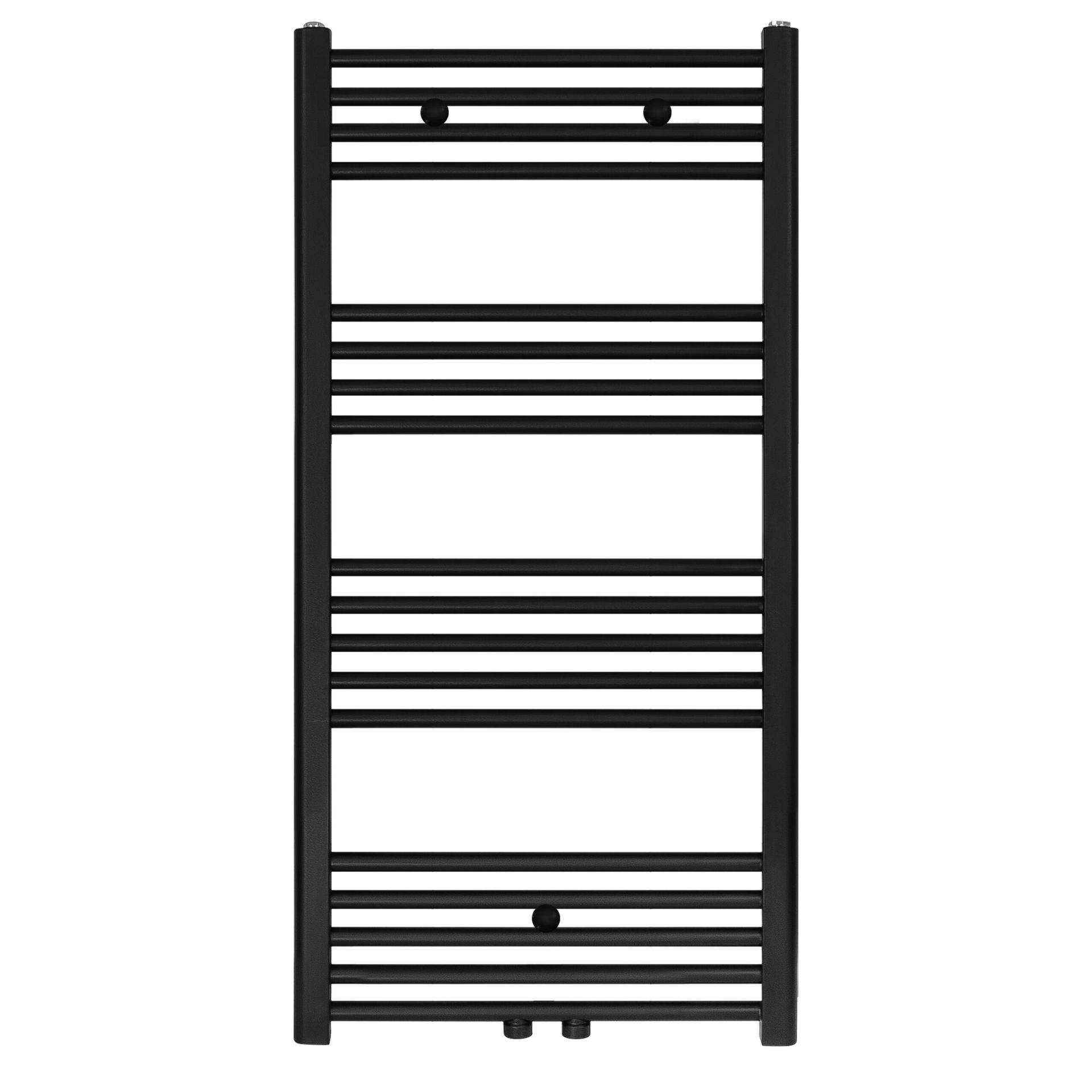 Sèche-serviettes Belrad – noir mat – 1100 × 600 mm – 558 W – raccordement latéral ou central
