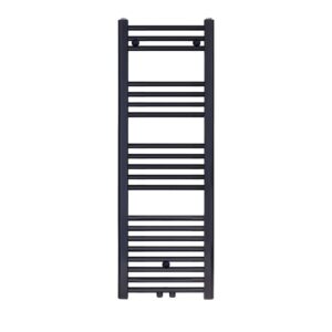 Sèche-serviettes Belrad – noir mat – 1200 × 400 mm – 458 W – raccordement latéral ou central