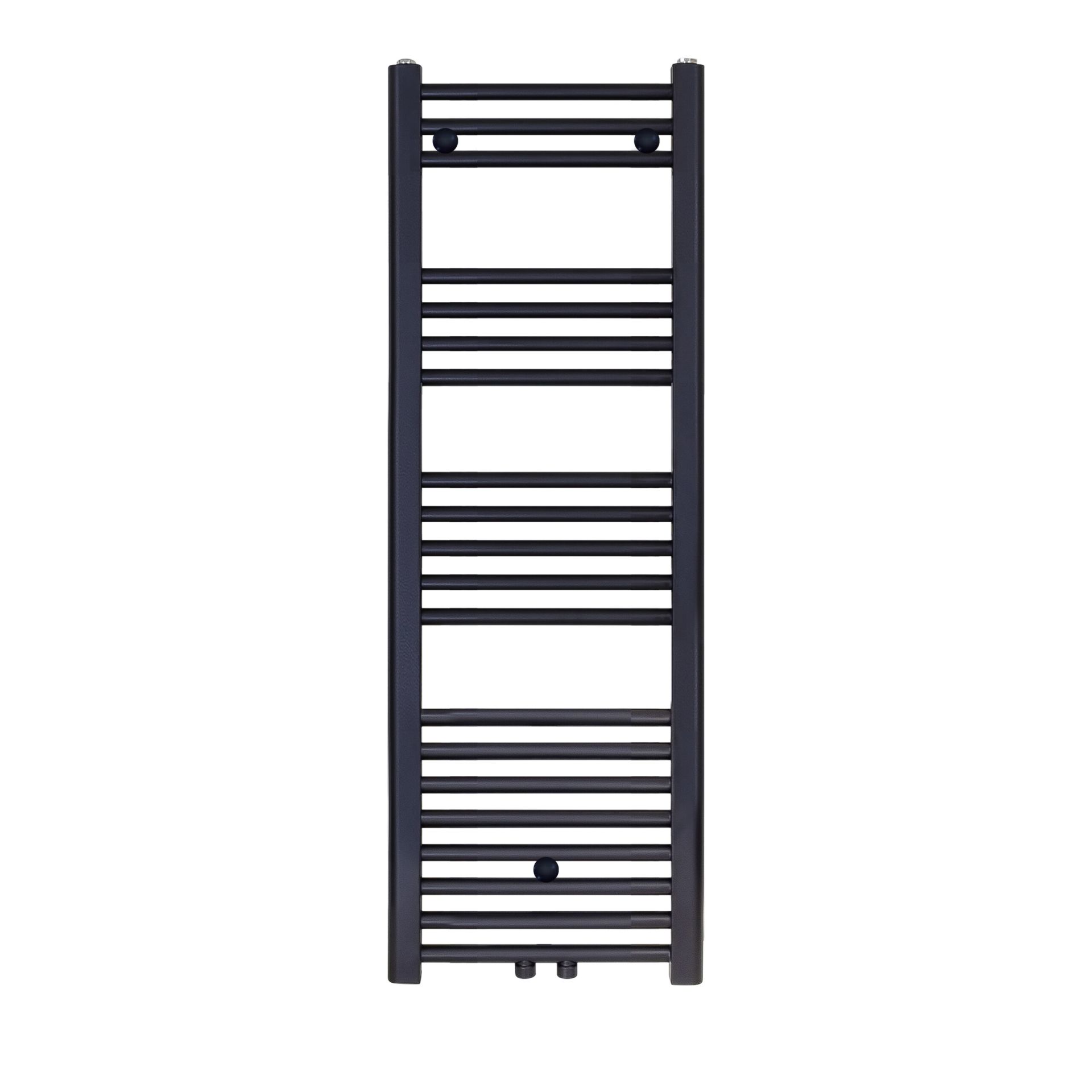 Sèche-serviettes Belrad – noir mat – 1200 × 400 mm – 458 W – raccordement latéral ou central