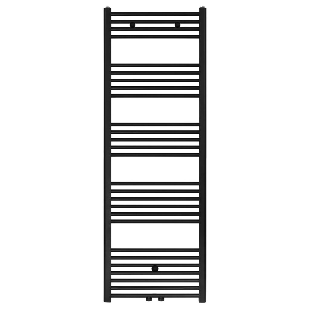 Sèche-serviettes Belrad – noir mat – 1600 × 500 mm – 721 W – raccordement latéral ou central