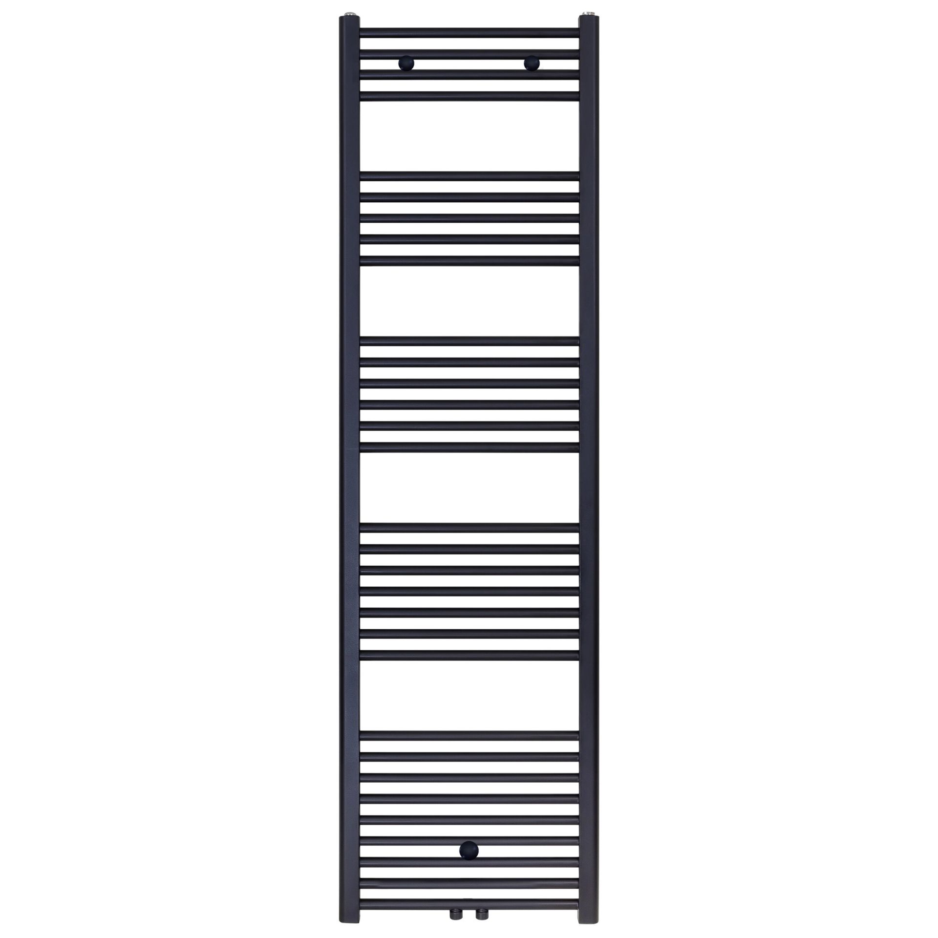 Sèche-serviettes Belrad – noir mat – 1800 × 400 mm – 699 W – raccordement latéral ou central