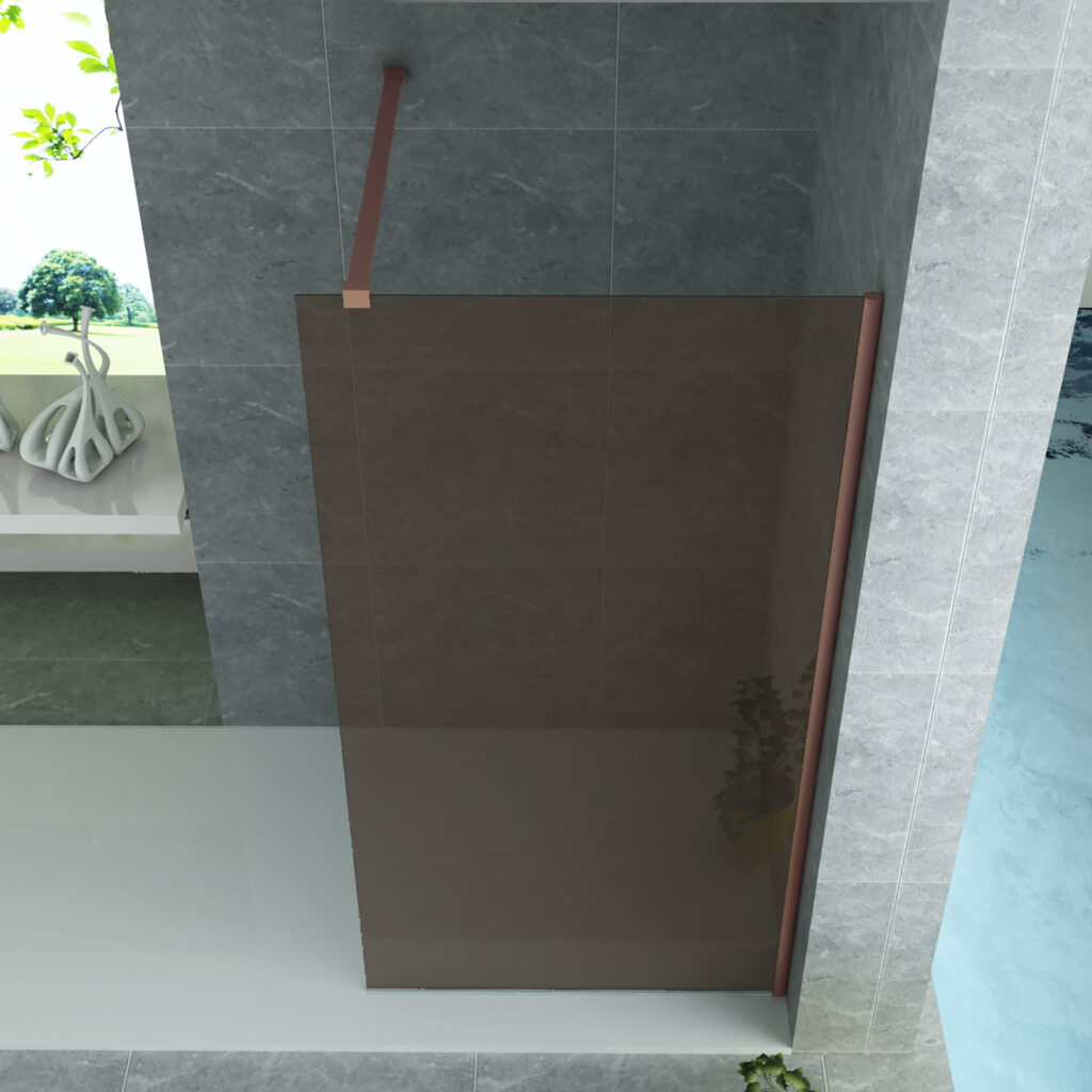 ALONI DOUCHE À L’ITALIENNE - 1200X2000MM - CUIVRE BROSSÉ-VERRE CHAMPAGNE