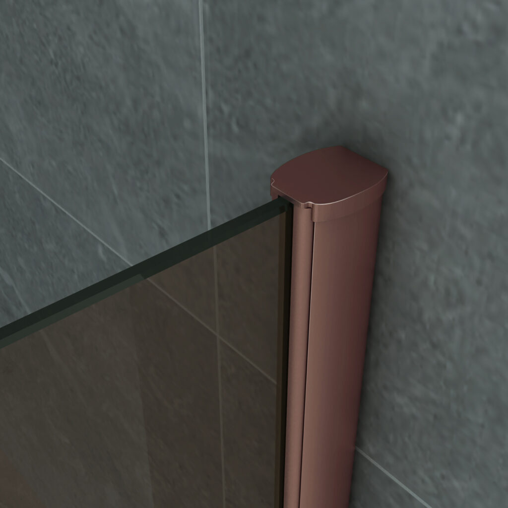 ALONI DOUCHE À L’ITALIENNE - 900X2000MM - CUIVRE BROSSÉ-VERRE CHAMPAGNE