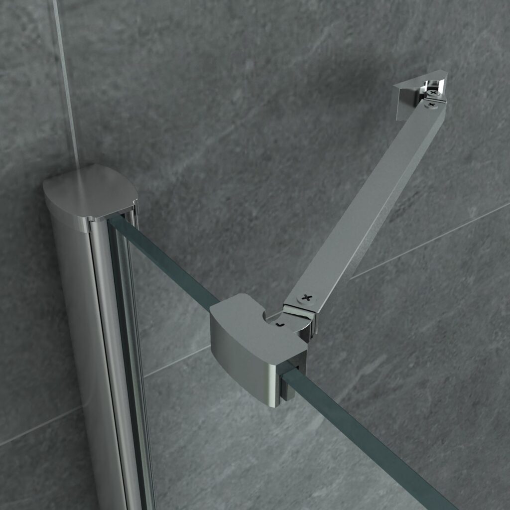 Cabine de douche Aloni – 90 × 90 cm – Chrome, verre transparent