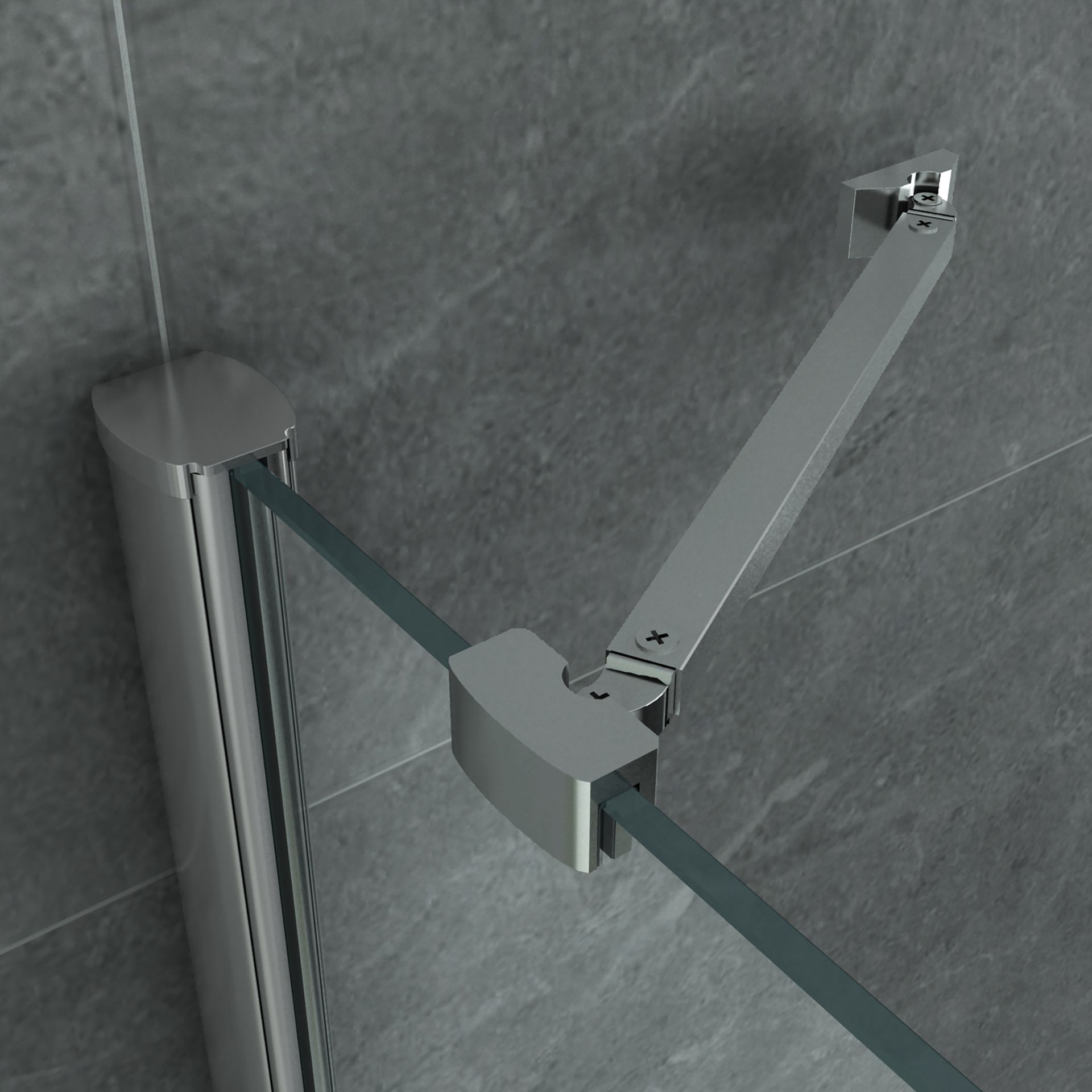 Cabine de douche Aloni – 90 × 90 cm – Chrome, verre transparent