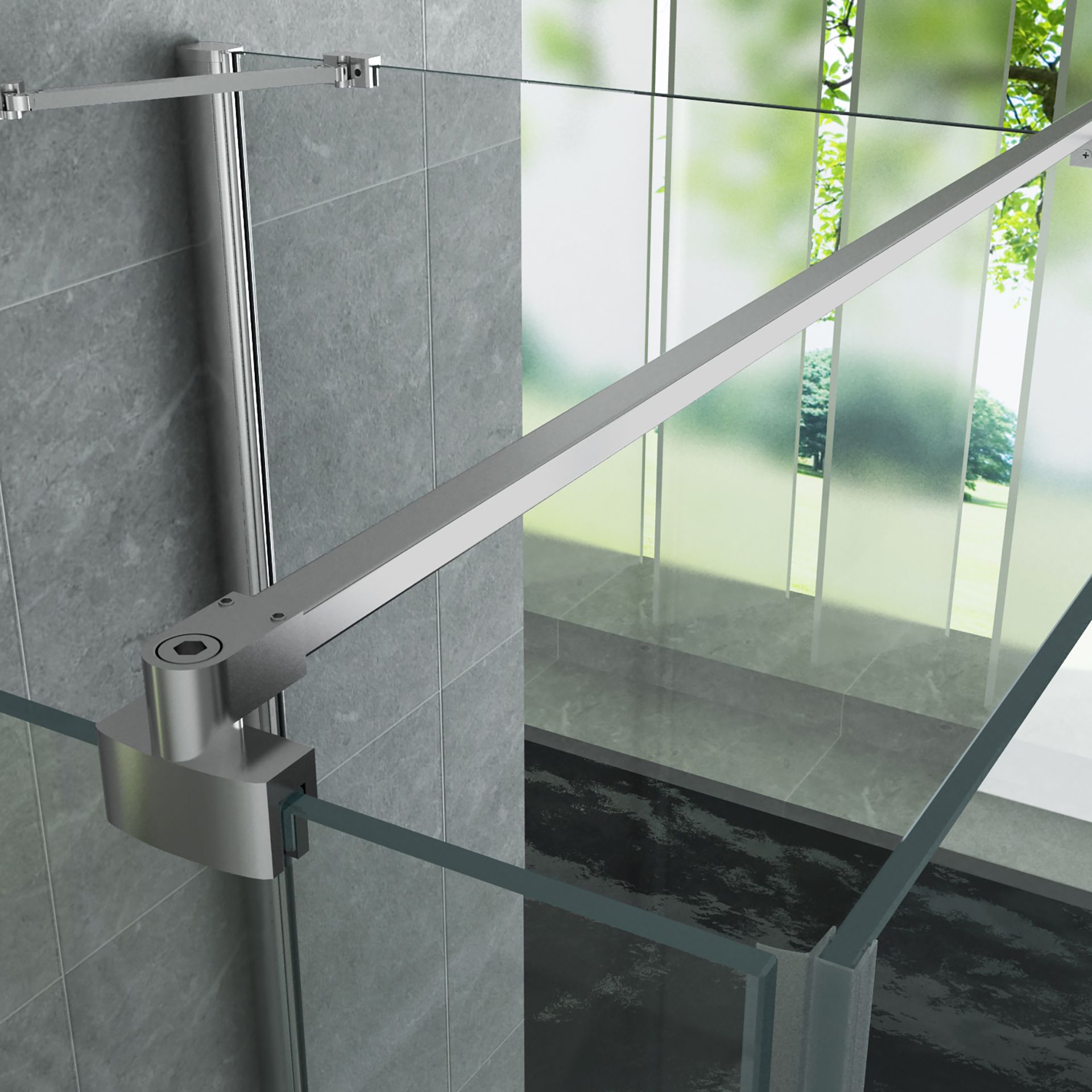 Cabine de douche Aloni – 90 × 90 cm – Chrome, verre transparent