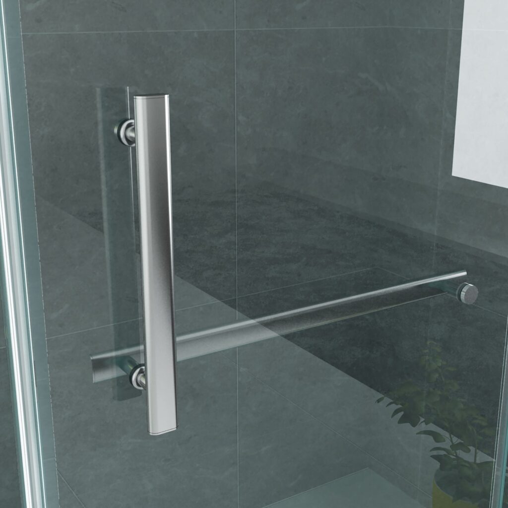 Cabine de douche porte pivotante + paroi latérale Aloni – 80 × 120 cm – Chrome, verre transparent