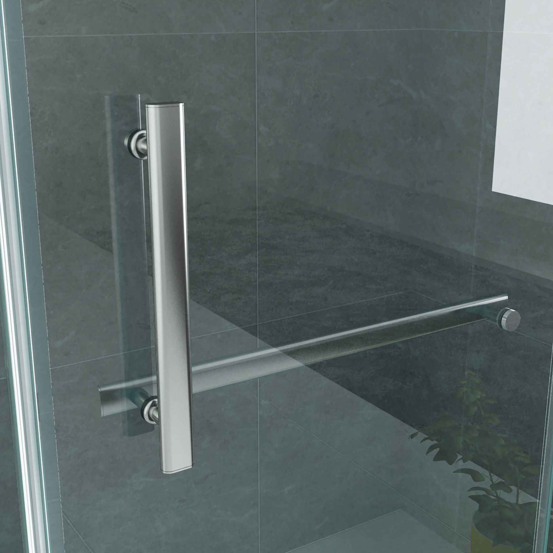Cabine de douche porte pivotante + paroi latérale Aloni – 80 × 120 cm – Chrome, verre transparent