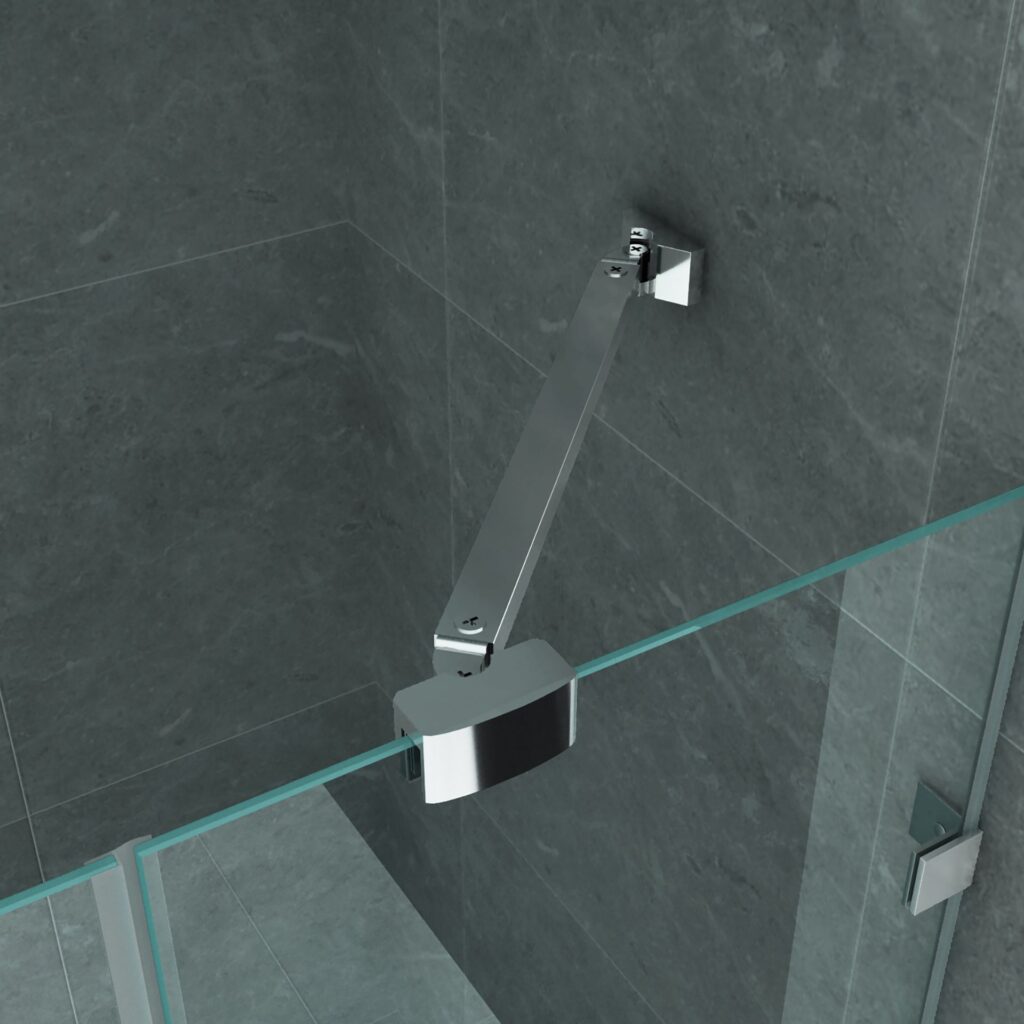 Cabine de douche porte pivotante + paroi latérale Aloni – 80 × 120 cm – Chrome, verre transparent