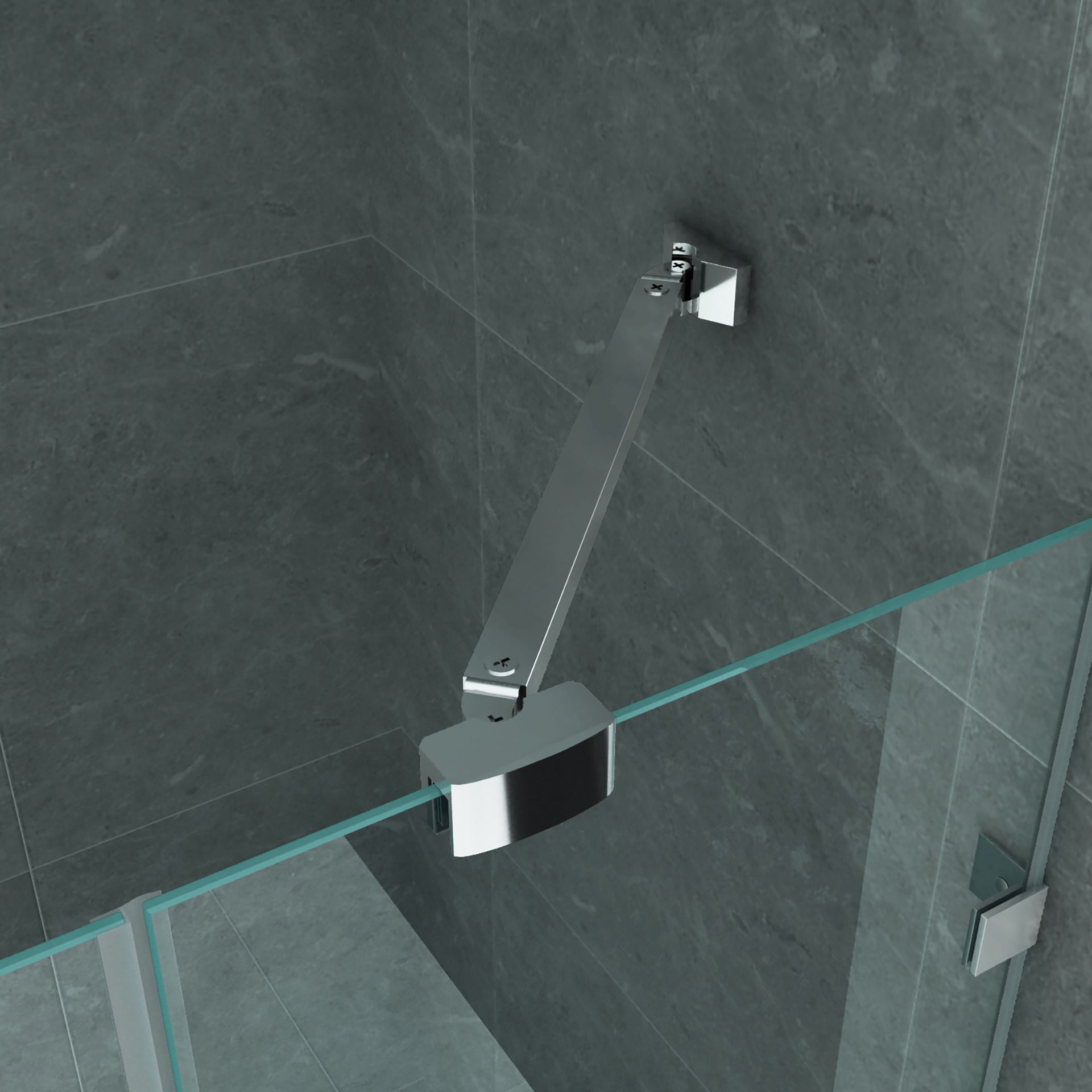 Cabine de douche porte pivotante + paroi latérale Aloni – 80 × 120 cm – Chrome, verre transparent