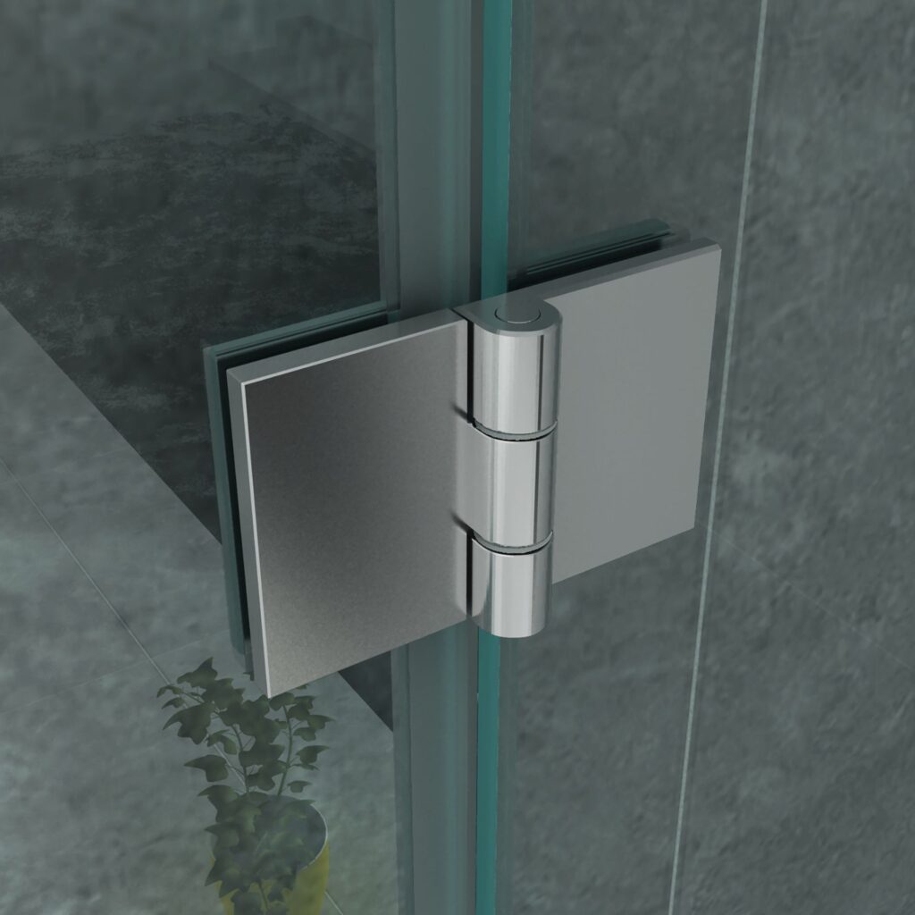 Cabine de douche porte pivotante + paroi latérale Aloni – 90 × 120 cm – Chrome, verre transparent – H 195 cm, verre 8 mm (réf. CR503-90120)