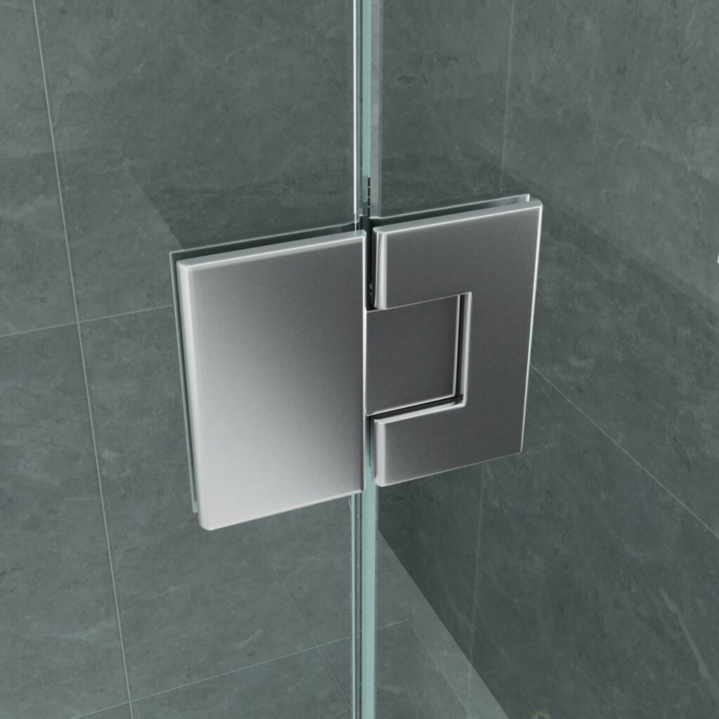 Cabine de douche porte pivotante + paroi latérale Aloni – 90 × 120 cm – Chrome, verre transparent – H 195 cm, verre 8 mm (réf. CR99F-90120)