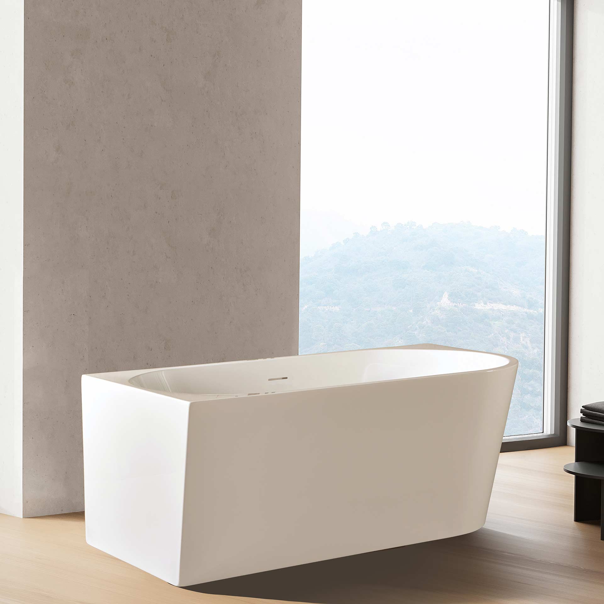 Baignoire d'angle gauche Aloni – 170 × 78 cm – Blanc brillant, acrylique