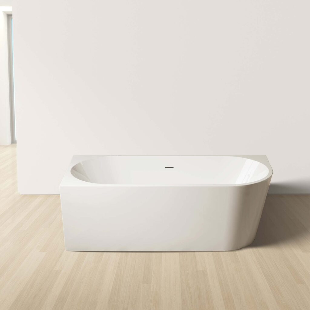Baignoire d'angle gauche Aloni – 170 × 78 cm – Blanc brillant, acrylique