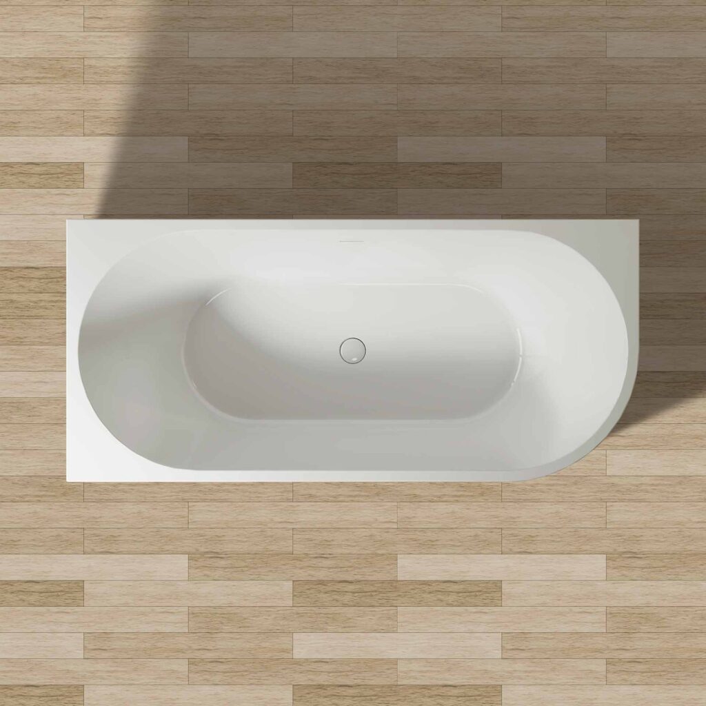 Baignoire d'angle gauche Aloni – 170 × 78 cm – Blanc brillant, acrylique