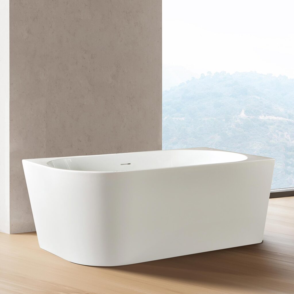 Baignoire d'angle droite Aloni – 170 × 78 cm – Blanc brillant, acrylique