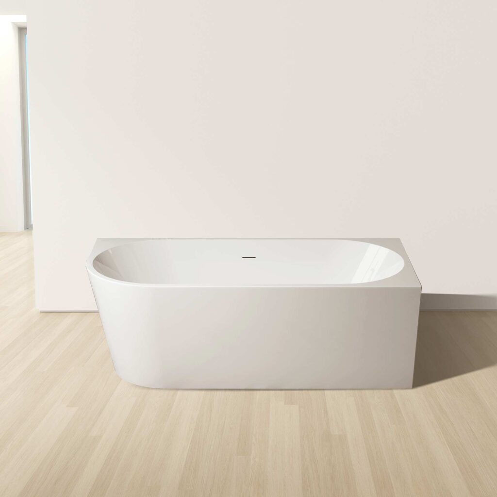 Baignoire d'angle droite Aloni – 180 × 80 cm – Blanc brillant, acrylique
