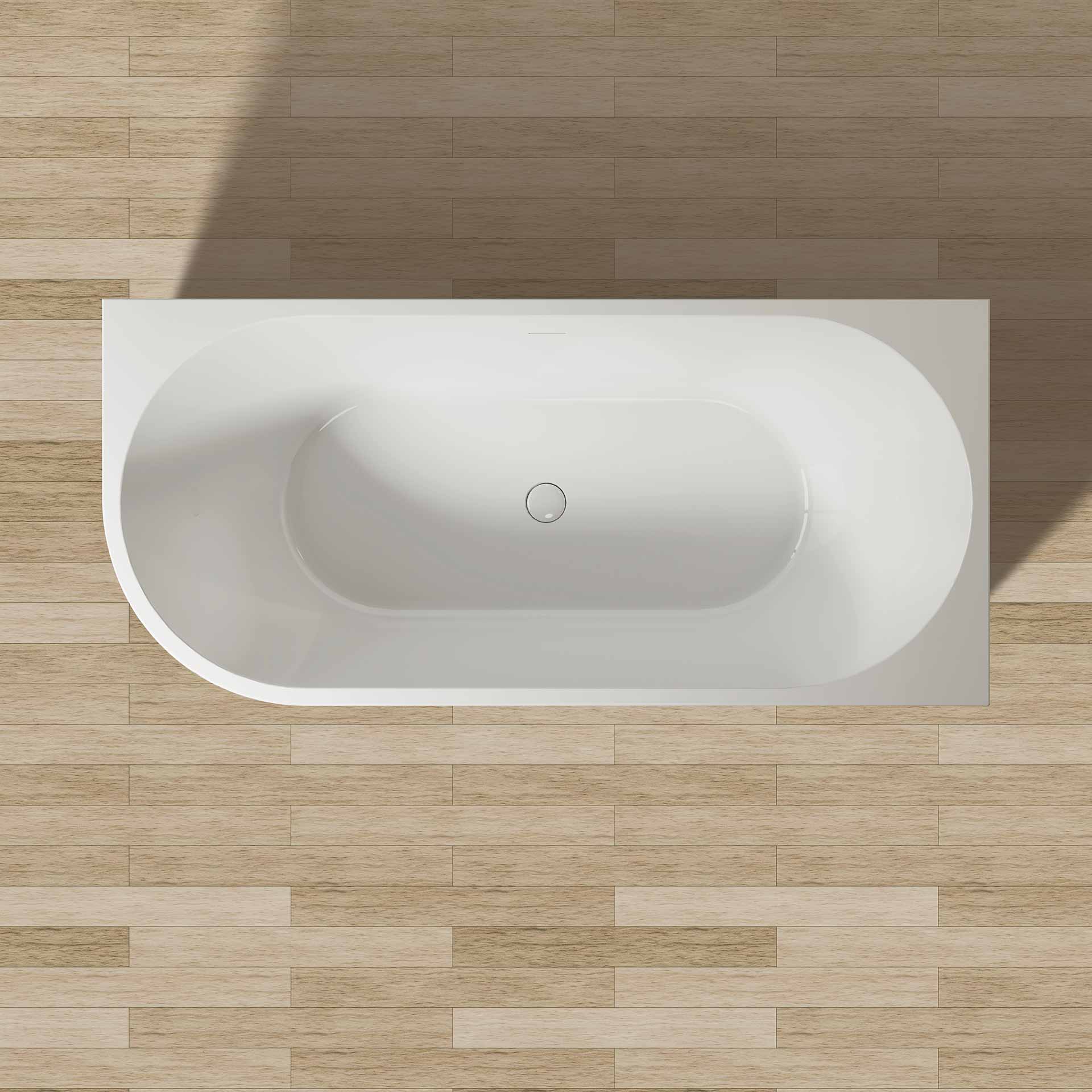 Baignoire d'angle droite Aloni – 170 × 78 cm – Blanc brillant, acrylique