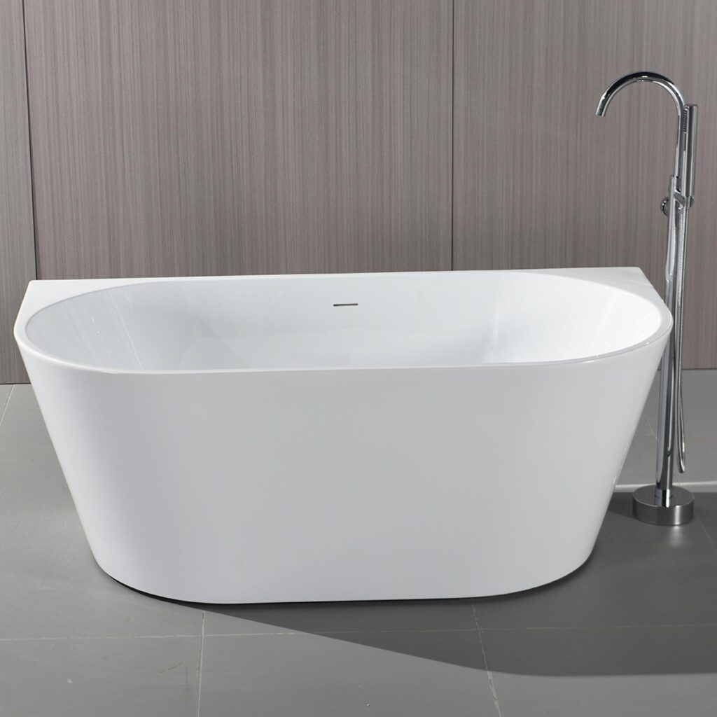 Baignoire semi-îlot Aloni – 170 × 78 cm – Blanc brillant, acrylique