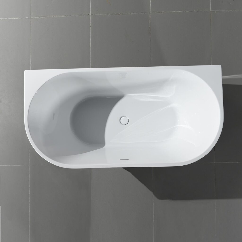 Baignoire semi-îlot Aloni – 170 × 78 cm – Blanc brillant, acrylique
