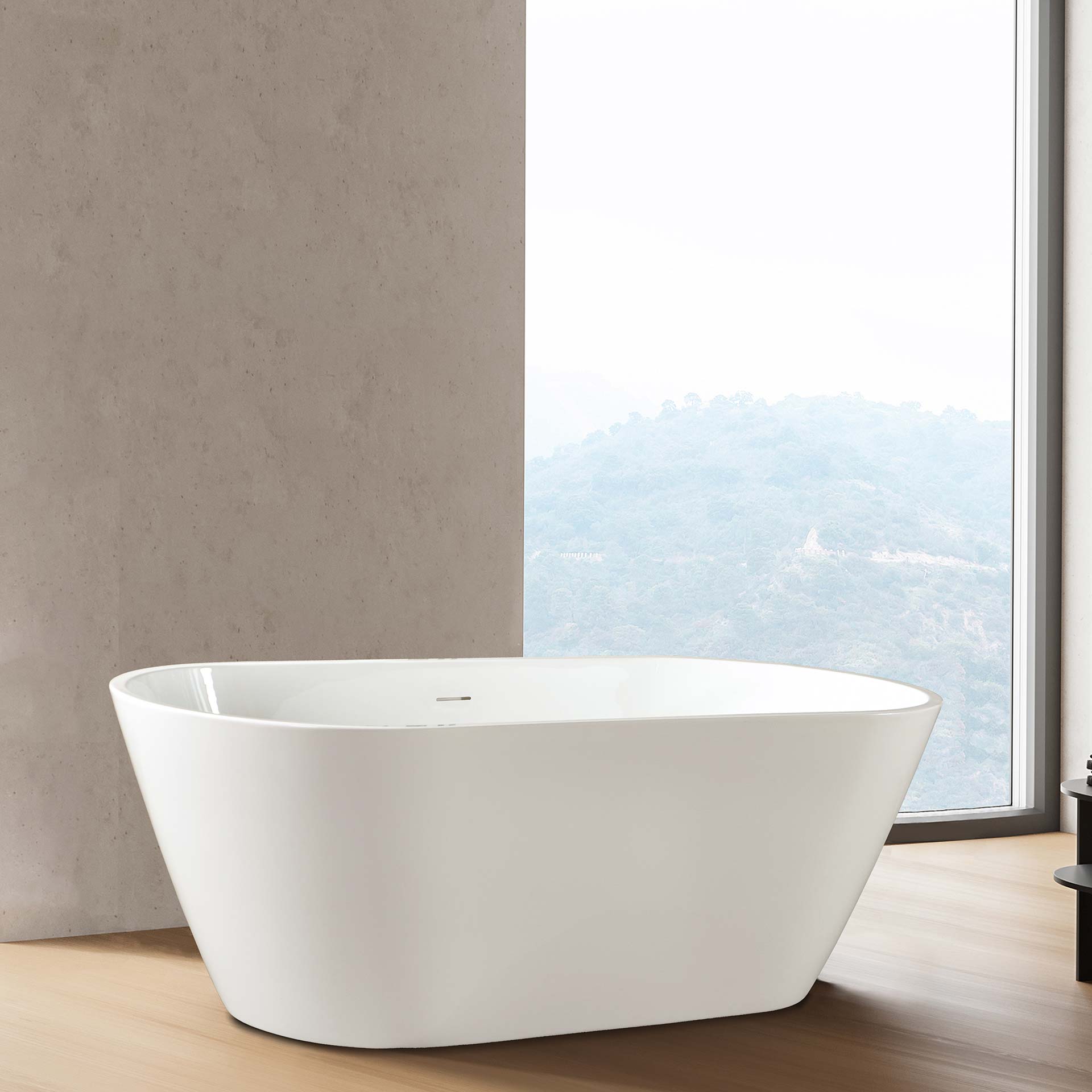 Baignoire îlot Aloni Rondo – 180 × 80 cm – Blanc brillant, acrylique