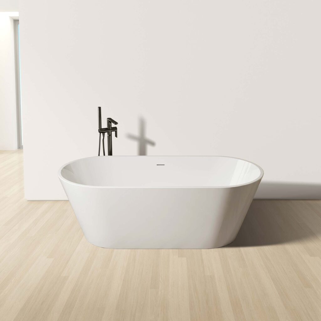 Baignoire îlot Aloni Rondo – 180 × 80 cm – Blanc brillant, acrylique