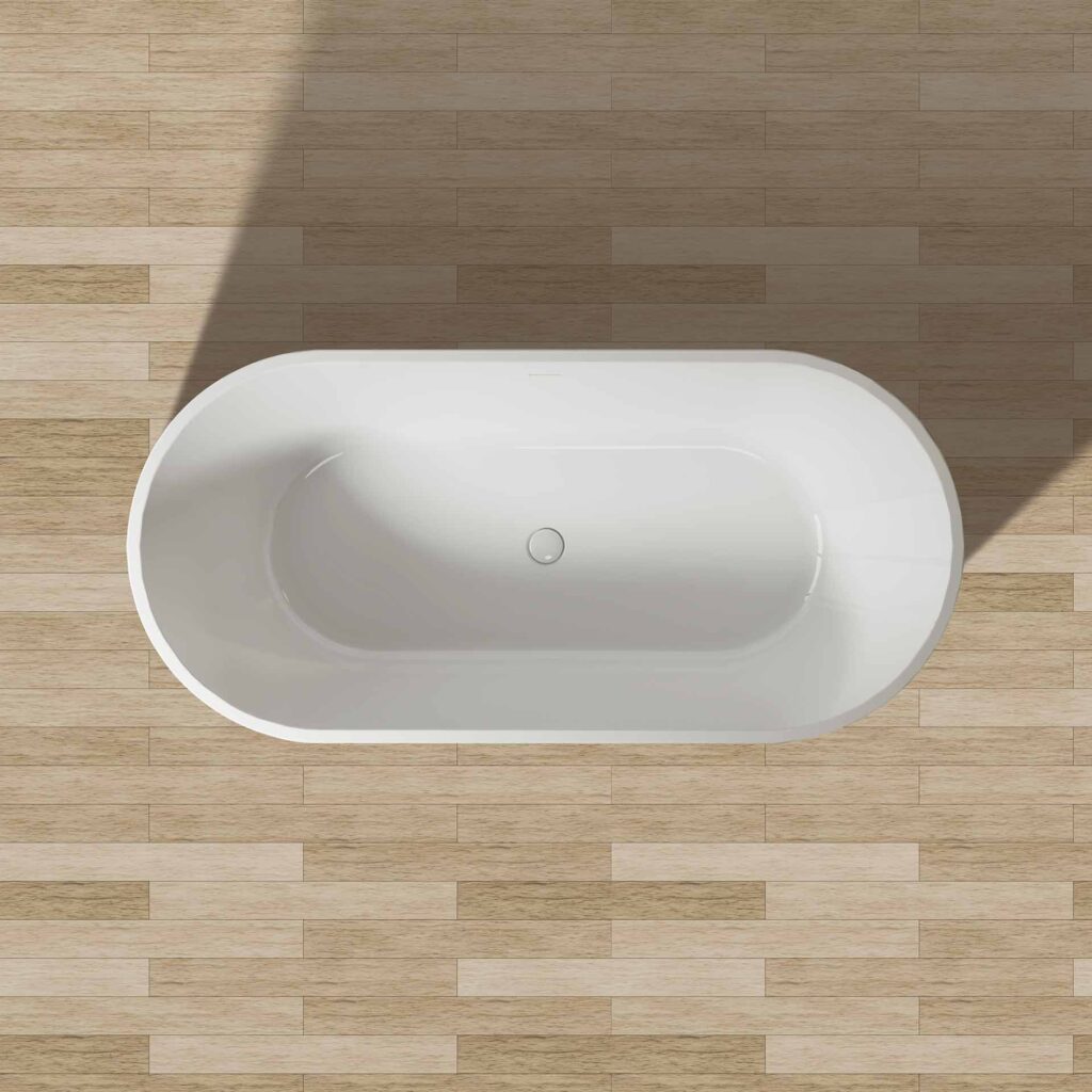 Baignoire îlot Aloni Rondo – 180 × 80 cm – Blanc brillant, acrylique