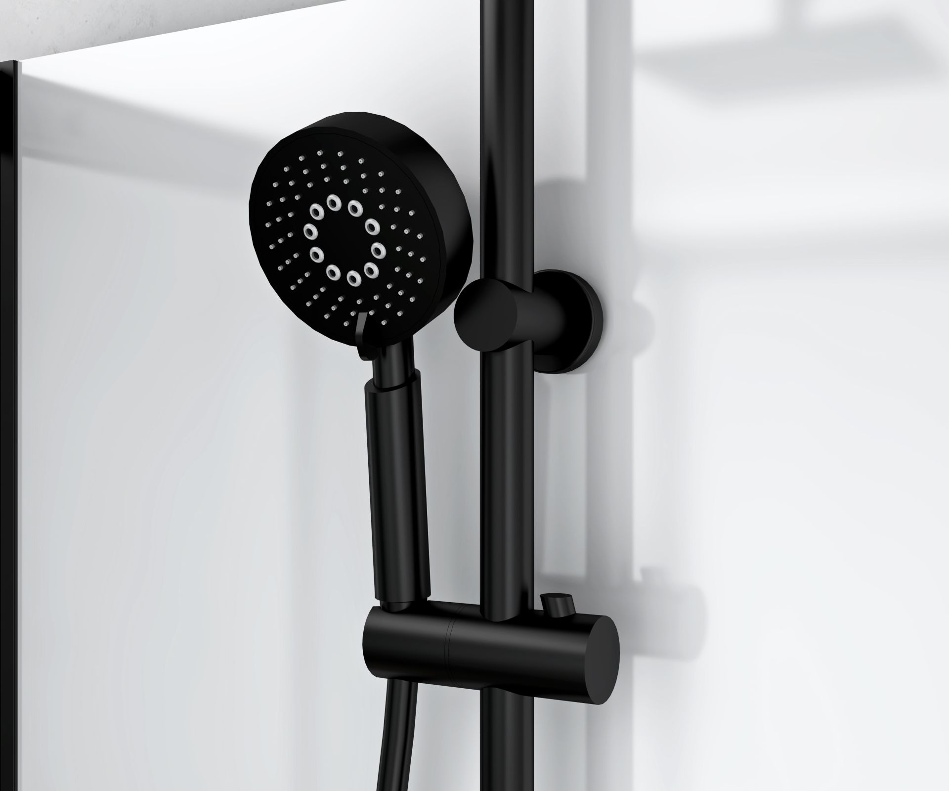 Cabine de douche complète Marani porte coulissante – 120 × 90 cm – Noir mat, verre fumé