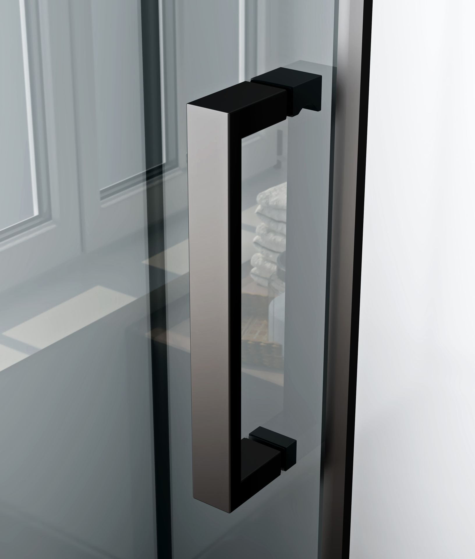 Cabine de douche complète Marani porte coulissante – 120 × 90 cm – Noir mat, verre fumé