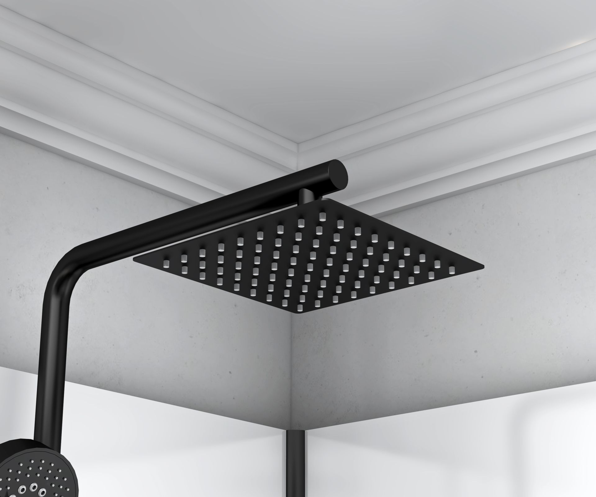 Cabine de douche porte pivotante + paroi latérale Aloni – 90 × 225 cm – Noir mat, verre fumé