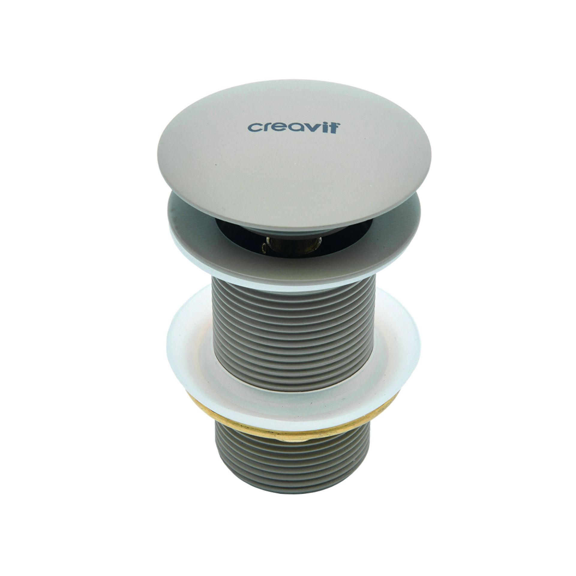 Bonde clic-clac 5/4" Creavit – avec trop-plein – gris froid