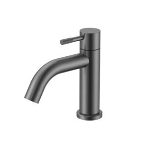 Robinet d'eau froide Stria – poignée striée – sans bonde – gunmetal (PVD)