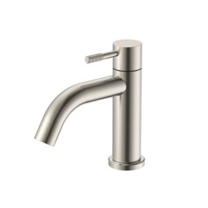Robinet d'eau froide Stria – poignée striée – sans bonde – acier inox brossé