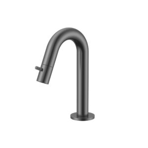 Robinet d'eau froide Stria – bec courbé – sans bonde – gunmetal (PVD)