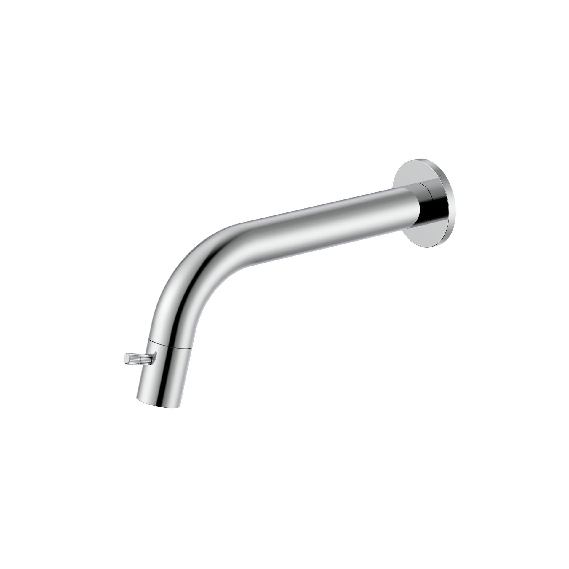 Robinet d'eau froide Stria – montage mural raccourcissable – bouton strié – sans bonde – chrome