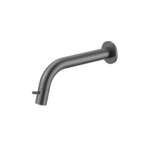 Robinet d'eau froide Stria – montage mural raccourcissable – bouton strié – sans bonde – gunmetal (PVD)